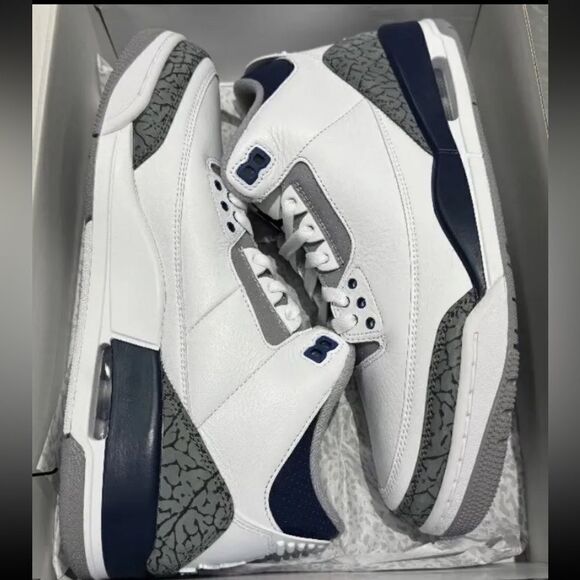 Nike Air Jordan 3 Midnight Navy White Cement Grey  CT8532-140 Black size 8 - 14​